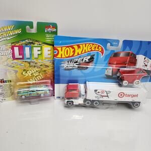Hot Wheels Super Rigs Target Bullseye Truck & Johnny Lightning 1965 Chevy Wagon